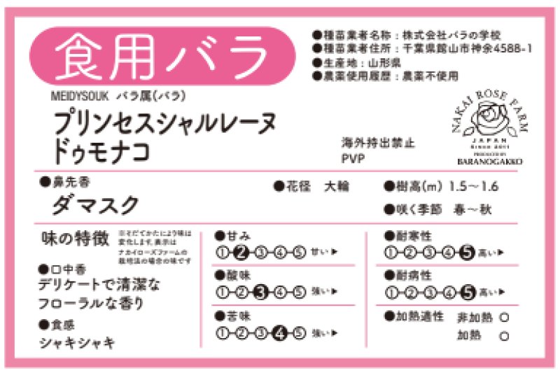 画像4: 食用バラ苗「プリンセス シャルレーヌ ドゥ モナコ」｜超大輪甘いダマスク香の農薬不使用【送料無料・四季咲き】★ (4)